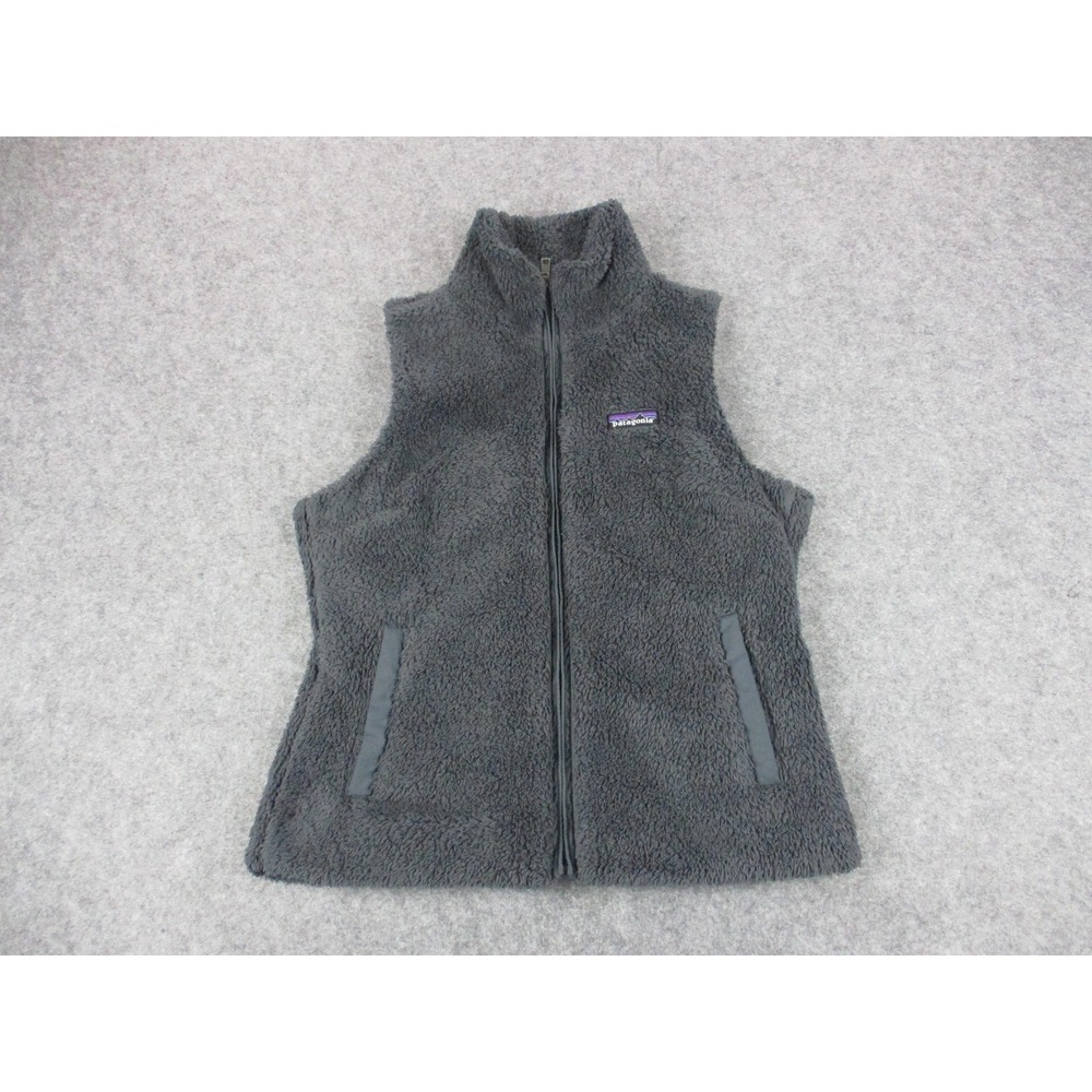 Patagonia Vest Womens Small Gray Los Gatos Fleece Full Zip Lined Sleeveless Coat